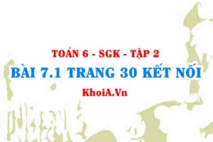 Bài 7.1 trang 30 Toán 6 Tập 2 Kết nối tri thức